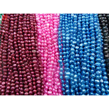 8-9mm AA Multi-Color Nugget Pearl Water Pearl Strands